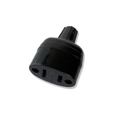 China New Black Easy Installation Male Plug Power Connector 2 Pin AC Female Plug Plugs Converter International Plug Adapter for sale