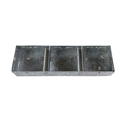 China Strong Performance Electrical Accessories Wire Octagon Galvanized 3 Strip Junction Box Square Wire Outlet 0.7mm Steel Deep Junction Box for sale