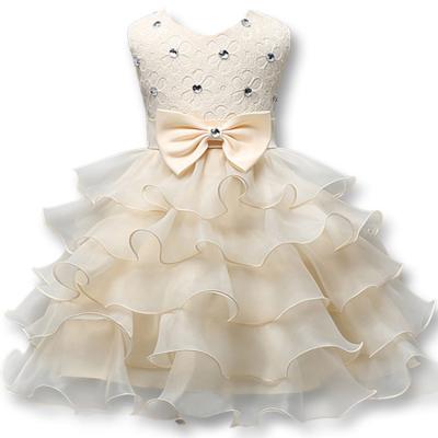 China New Design Anti-wrinkle Flower Baby Wedding Dress For Baby Princess 2 Year Old Baby Girl Dress Trims Party Dresses for sale