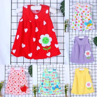 China 100% Anti-wrinkle summer cotton baby vest skirt dress female treasure foreign trade embroidered baby skirt baby clothes for sale