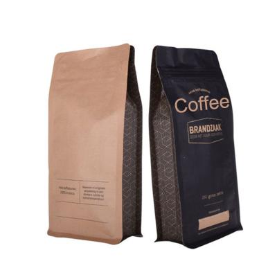 China Recyclable Food Packaging Coffee Heat Seal Paper Biodegradable Bags With Logo White Paper Coffee Bags With Valve And Zipper for sale