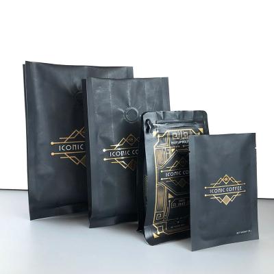 China Hot Sale Disposable Foil Bag Packaging Custom Printed Plastic Brown Kraft Paper Ziplock Coffee Bags With Valve And Zipper for sale