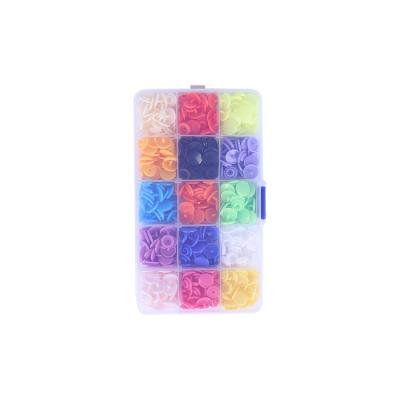 China New Viable Hot Selling 15 Colors T5 Boxed Buttons Multicolor Plastic Snaps Sewing Custom Buttons for sale