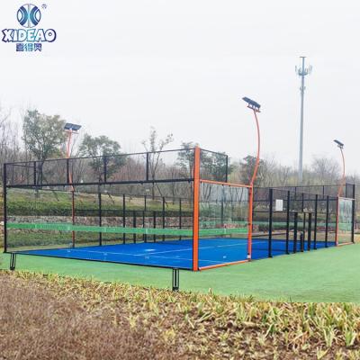 China Steel Pipe+powder Coating Znic Indoor Fiberglass And Outdoor Artificial Turf Padel Tennis Court for sale