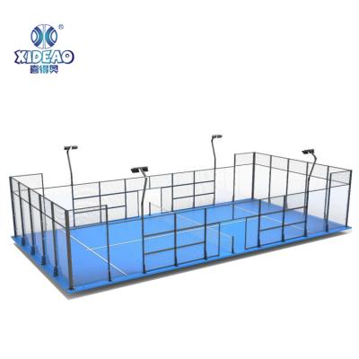 China XIDEAO Padel Steel Pipe Good Quality Panoramic Outdoor Tennis Court For Indoor Tempered Glass for sale