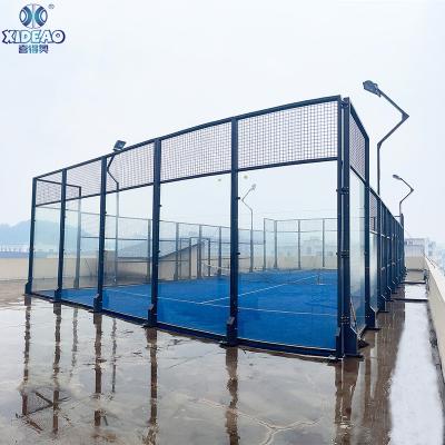 China Top Quality Steel Pipe Indoor Or Panoramic Outdoor Padel Tennis Court With Glass And Grass for sale