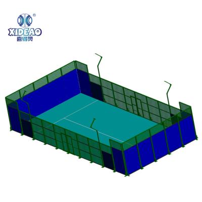 China Top Quality Steel Pipe Indoor Or Panoramic Outdoor Padel Tennis Court With Glass And Grass for sale