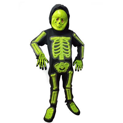 China Polyester TV and Movie Costume Halloween Kids Scary Boys Skeleton Costume Overalls for Halloween Party Kids Ghost Cosplay Clothes for sale