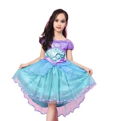 China Washable Carnival Kids Clothes Girl Summer Dress For 2-10 Year Girl Princess Ariel Mermaid Wedding Gown Party Cosplay Dress for sale