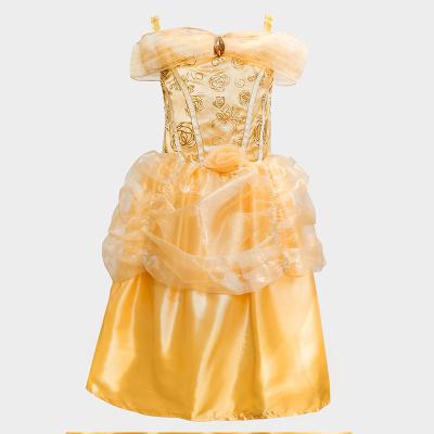 China Washable Kids Girls Dresses Belle Princess Costume Clothes Baby Birthday Party Halloween Cosplay Clothes Outfits for sale