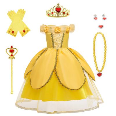 China Princess Dress Polyester Costume For Girls Belle Fancy Dress Up Theme Birthday Party OEM Gift Halloween Christmas Role Play for sale