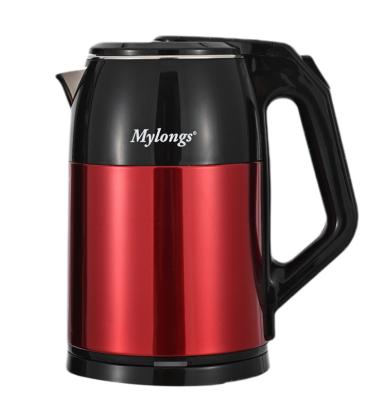 China 360 Degree Base Mylongs Double Rotation Wall 201 Stainless Steel With Colors Quick Boil Electric Water Kettle for sale