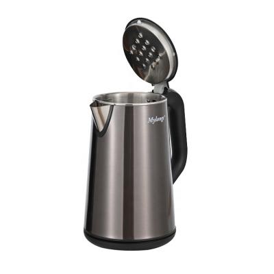 China 360 Degree Base Electric Kettle Mylongs Good Quality 304 Stainless Steel Flat Head Electric Kettle Quick Water Rotation for sale