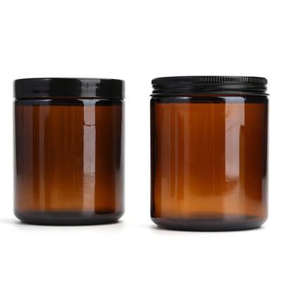 China Gift & Craft Hot Sale Handmade Amber Scented Glass Candle Jars Containers for sale