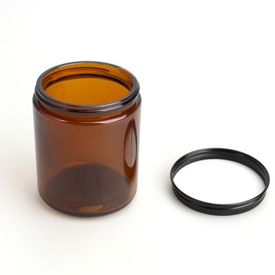 China Gift & Craft Hot Sales High Quality Amber Empty Luxury Glass Candle Jars For Gift for sale