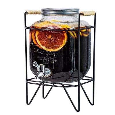 China Viable Storage 12Oz Juice Dispenser With Country Style Glass Jar for sale