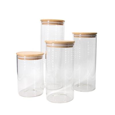 China Rustic High Borosilicate Clear Glass Storage Sealed Jar For Kitchen for sale