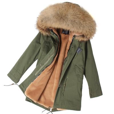 China Best Women's Faux Fur Hood And Lining Detachable Outwear Raccoon Fur Parka Women Performance Winter Waterproof Drop Shipping for sale