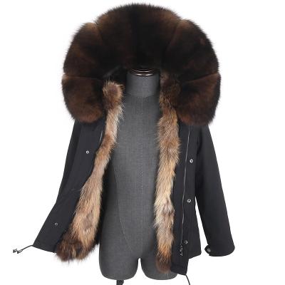 China 2021 Anti-Wrinkle Men Winter Jacket Real Raccoon Fur Coat Nature Raccoon Fur Liner Regular Hooded Jackets Outfits Real Fur Plus Size Coats for sale