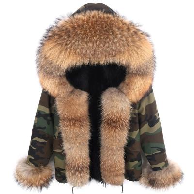 China Anti-Wrinkle Winter Mens Real Fox Fur Coat Parka Shaggy Male Coats Natural Raccoon Short Fur Collar Plus Size 5XL Mens Parkas for sale