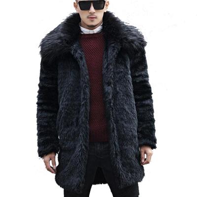 China Large Size Faux Fur Coat Men's Anti-Wrinkle Synthetic Jackets Mens Faux Fur Coat Male Lapel Fur Coats for sale