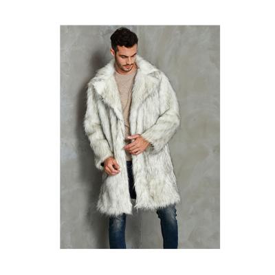 China 2021 New Winter Hot Sale Anti-wrinkle Men's Mink Faux Fur Coat Long Copy Striped Faux Fur Overcoat for sale