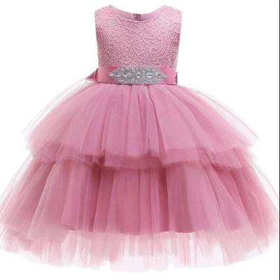 China Elegant Sleeveless Bridesmaid Dress Princess Wedding Dresses Tulle Lace Girl Dress for sale