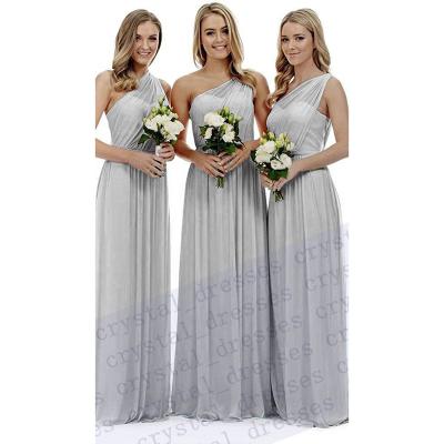 China 2022 New Elegant Women's One-Shoulder Straps Sleeveless Simple Floor Length Customize Long Bridesmaid Dresses for sale