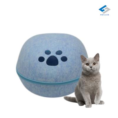 China Breathable Zipper Detachable Natural Felt Cats House Sleeping Bag With Nest Soft Breathable Pet Cave for sale