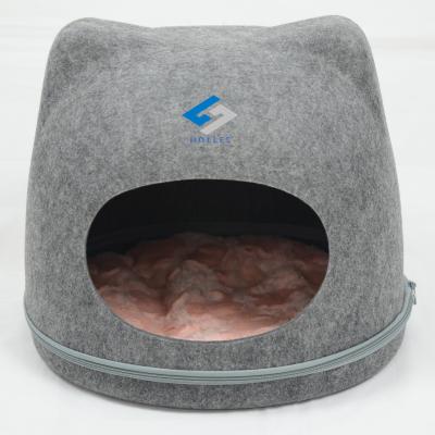 China Custom Detachable Washable Four Seasons Breathable Factory Felt Cat Cave Pet House for sale