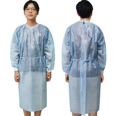 China Adult Blue Cheap Bulk Reusable Aprons High Performance Level 3 Waterproof Apron/Gown Plastic To Clean Disposable PE PP Apron/Gown for sale