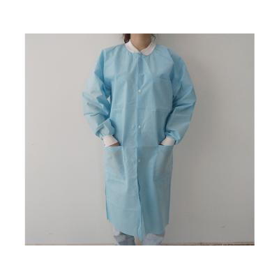 China Unisex Lab Coat With Pocket Waterproof Non Woven Blue White Uniform Available For Unisex 25gsm-55gsm 7 Days Adults for sale