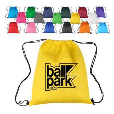 China Cheap Custom Waterproof Polyester Drawstring Bag Gym Sports Draw String Bags Sports Drawstring Backpack Bag for sale