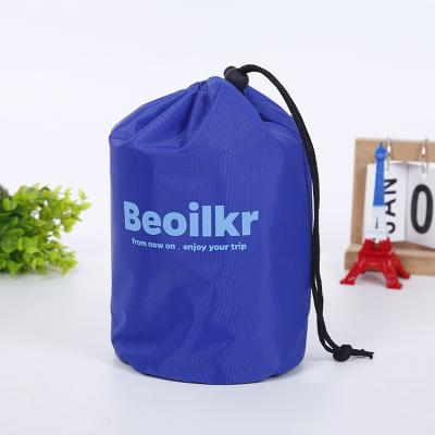 China 100% Eco-friendly Custom Nylon Tote Bags Round Single String Pouch For Promotion for sale