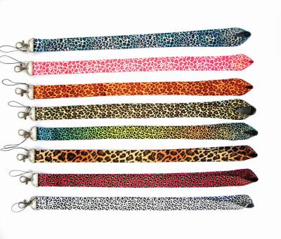 China 100% Custom Made College Teacher Leopard Spot Print Lanyard Eco-friendly Heat Press Lanyard With Logo ID Case for sale