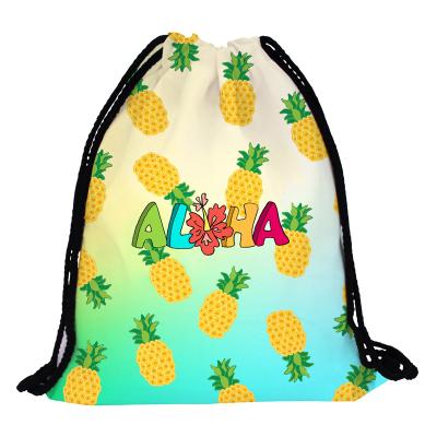 China Full Set Fruit Pineapple Drawstring Storage Bag Waterproof Gift Bag for sale