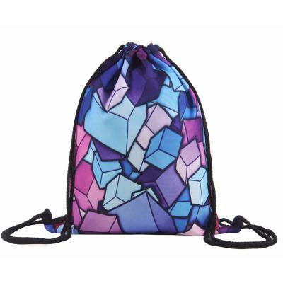 China Diamond Drawstring Gym Bag Promotional Waterproof String Bag Drawstring for sale