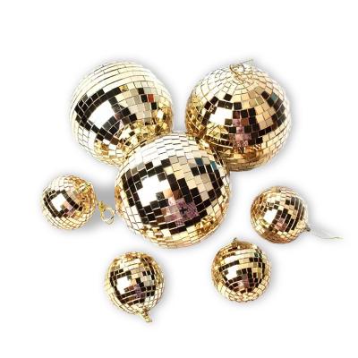 China Christmas Tree Festival Decorations Big Christmas Tree Gold Home Decorations Silver Mirror Ball Stage Ball Decoration for sale