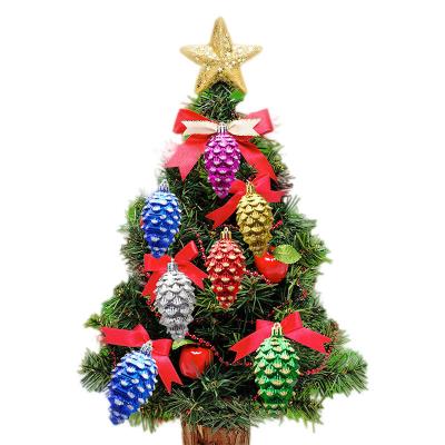 China 2022 PVC Factory Wholesale Colorful Hanging Ball Ornaments Pinecone Christmas Tree Decoration Customization Acceptable for sale