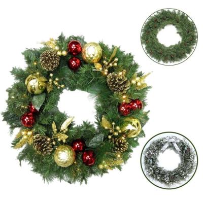 China Wholesale Beautiful Colorful Customized Christmas Wreaths Rattan Assembled Home Decoration Artificial Christmas Wreath for sale