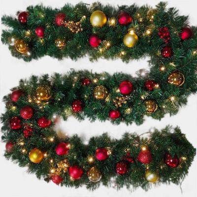 China Eco-friendly Premium Artificial Holiday Christmas Rattan Cipher Ball Christmas Ornament Balustrade Nordic Christmas Ornament Rattan for sale