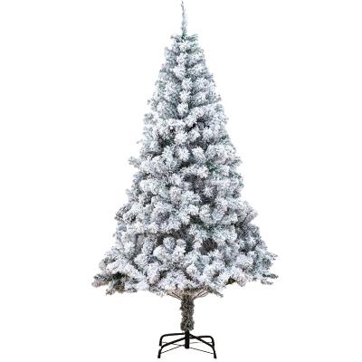 China Popular Home Decoration Christmas Tree High Quality Green Leaves With Snow PVC And PE Artificial Christmas Tree for sale