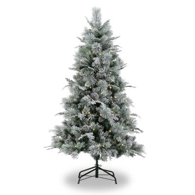 China Factory wholesale eco-friendly mixed mixed snow assembled tree PVC pe LED lighted artificial tree for Christmas decoration for sale