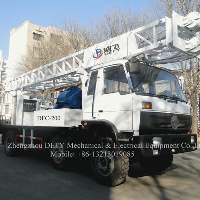 China DFC-200 200m Rotary Hydraulic Rock Drill Rig Rock Drilling Truck Type Hydraulic Water Bore Well Drilling Rig Price for sale