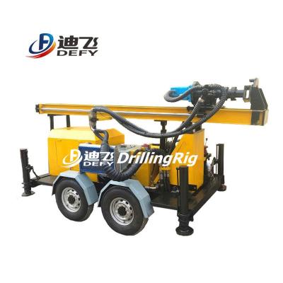 China High Efficiency Water Drilling DTH Rock DFQ-150W Trailer Mounted Geothermal Water Borehole Drilling Machine for sale