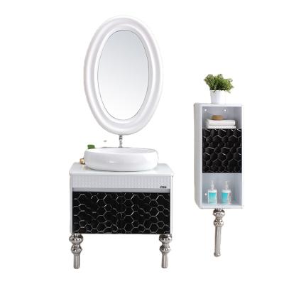 China Modern White Ceramic Vanity Sink Unit Basin Bathroom Storage Furniture Bathroom Vanity for sale