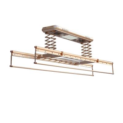 China Sustainable Remote Automatic Ceiling Mounted Telescopic Lifting Clothes Drying Ceiling Rack for sale