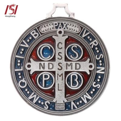 China Europe Custom Religious Plating Enamel Printing ST.Benedict Rosary Medal for sale