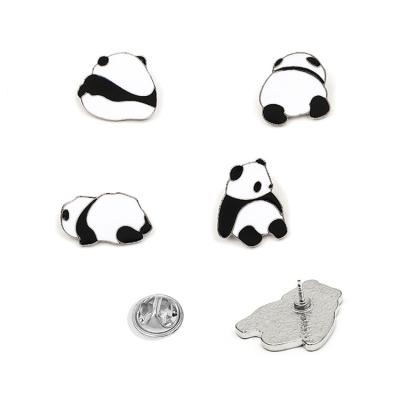 China Cute Custom Metal Anime Cartoon Panda Memorabilia Panda Lapel Pin From Europe for sale