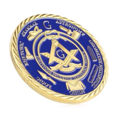 China Europe Customized Engrave Die Casting Challenge Coin Ancient Freemason Souvenir Masonic Coins for sale